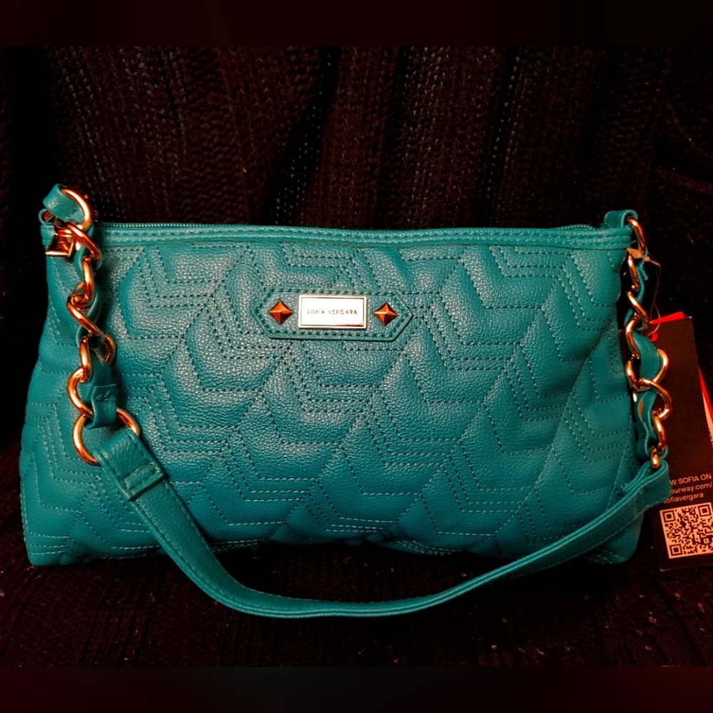 Teal Chevron Bag